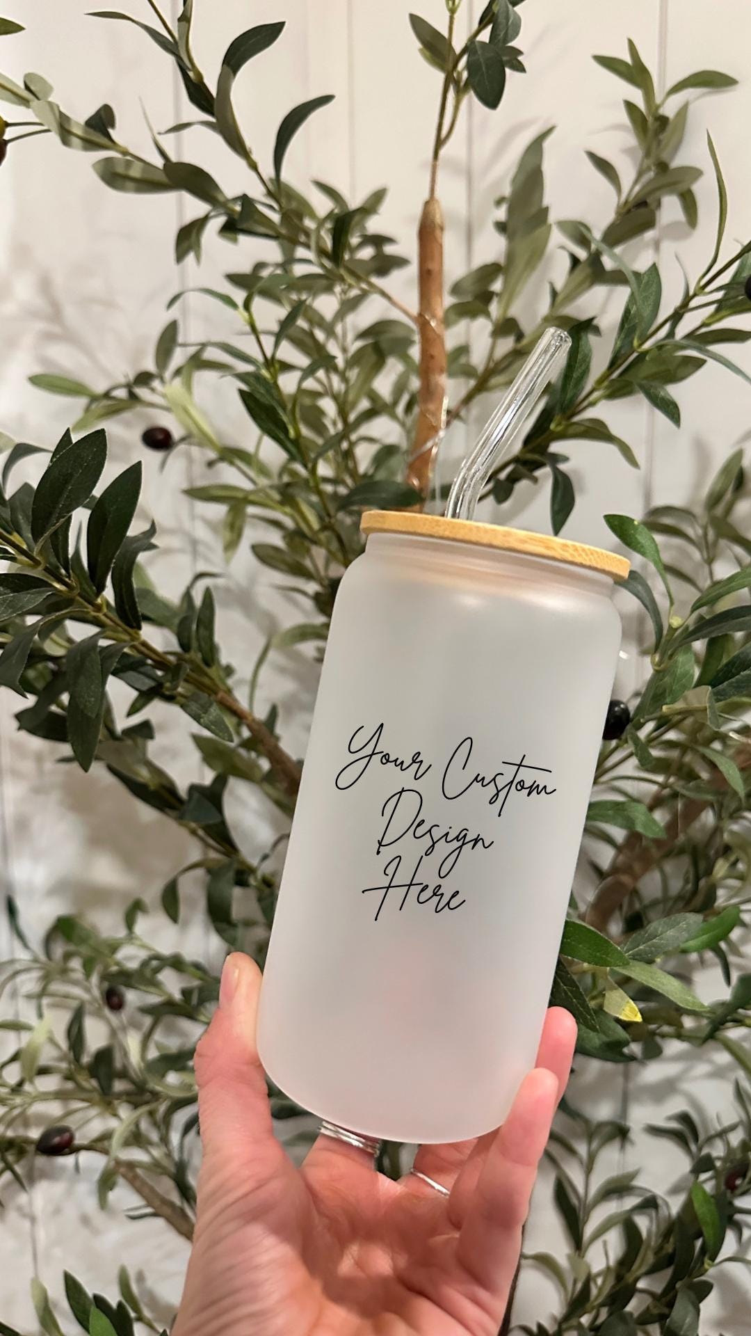 Custom Frosted Glass Tumbler: Personalized Design, 16 Oz - Etsy