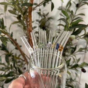 Drinking Glasses With Glass Straw - Etsy