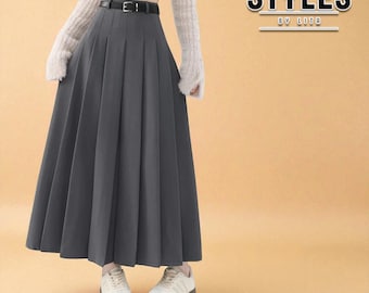 Women Pleated Skirts | Casual Long Skirts | High Waist Style | Chic Outfit Bottoms