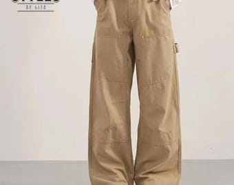 Wide Leg Cargo Pants | Casual Straight Trousers | Modern Y2K Streetwear