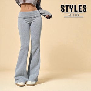 Women&#39;s Flare Pants | Casual Y2K Fashion | Slim Low-Waisted Pants | Autumn Streetwear Attire | Gift for Her