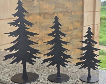 Iron Christmas Tree Decor Set: Modern Holiday Table Accents