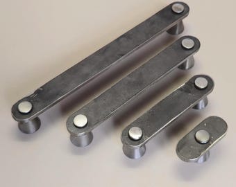 Raw Iron Drawer Handle: Rustic Cabinet & Wardrobe Pull
