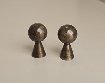 Iron Drawer Knobs Set of 2, Antique Brass Cabinet Pull