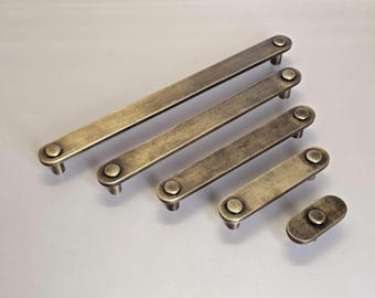 Iron Flat Antique Brass Cabinet Handle, Kitchen Handles, Drawer Pull, Wardrobe Hardware