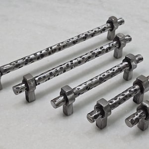 Iron Hammered Handles, Kitchen Iron Handle, Wardrobe Handles, Ruatic Iron Drawer Handle, Kitchen Cabinet Handles, Iron Handles, Drawer Pulls
