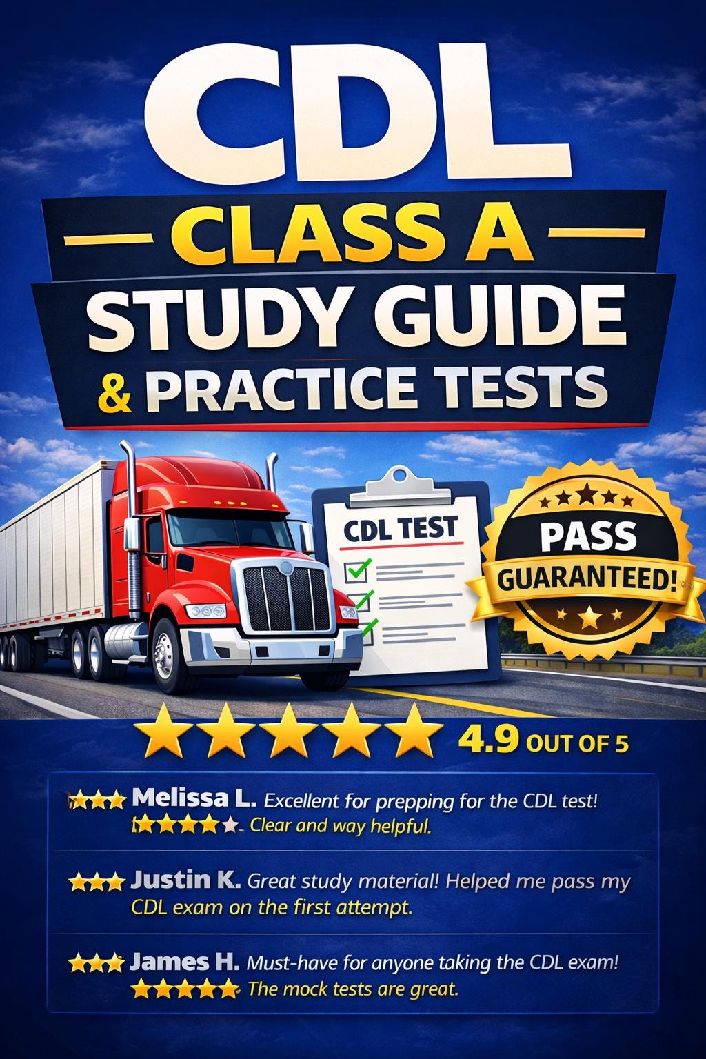 CDL Class A Practice Test 2025 | Study Guide With 300+questions ...