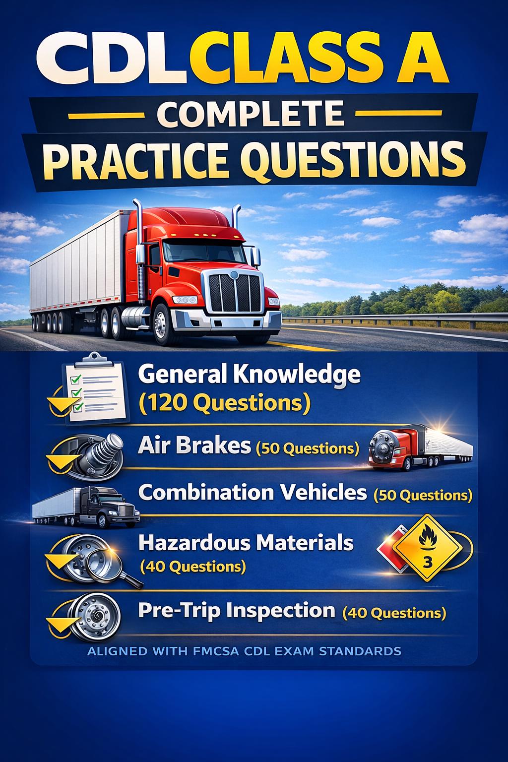 CDL Class A Practice Test 2025 | Study Guide With 300+questions ...