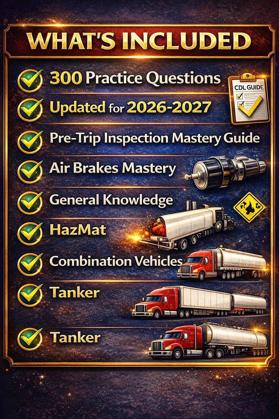 CDL Class A Practice Test 2025 | Study Guide With 300+questions ...