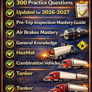 CDL Class A Practice Test 2025 | Study Guide With 300+questions ...