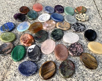 Natural Worry Stone for Stress Relief, Polished Crystal Worry Stone, Healing Stone for Anxiety, Calming Gemstone, Unique Gift