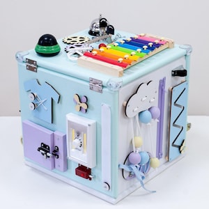 Busy Box for Toddlers – Montessori Sensory Toy for Kids, Travel Activity Board, Educational Learning Toy, Gift for Boys and Girls.