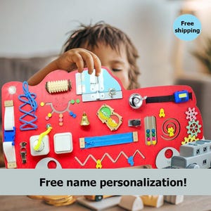 Tableau interactif éducatif pour bébés - Jouet d'apprentissage en forme de voiture pour les tout-petits pour le développement de la motricité fine, coordination œil-main.