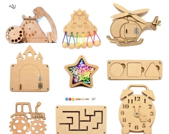 Montessori Busy Board Parts – Wooden Beads, Rotating Swirls & Sensory Accessories for Toddlers | DIY Activity Board Supplies.