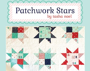 Patchwork Stars Quilt Pattern - PDF - INSTANT DOWNLOAD