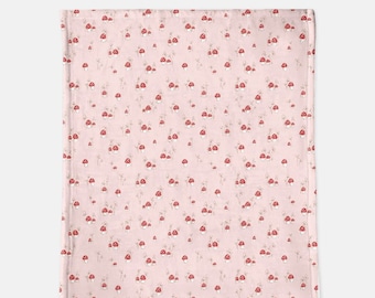 Pink Mushroom Minky Blanket, Soft Tasha Noel 60" x 80" minky blanket