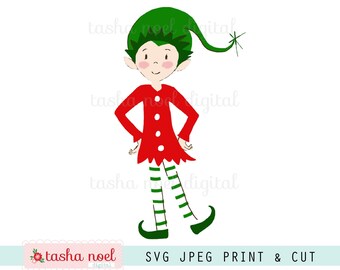 Chrismtas Elf SVG, Christmas print and cut sticker, tasha noel christmas printable, pixie noel elf svg