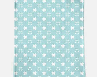 Aqua Stars Minky Blanket - 60" x 80", Tasha Noel soft blanket