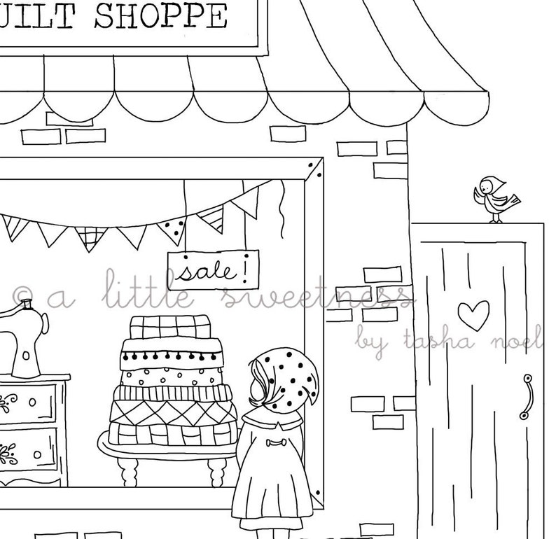 Window Shopping Embroidery PATTERN image 1