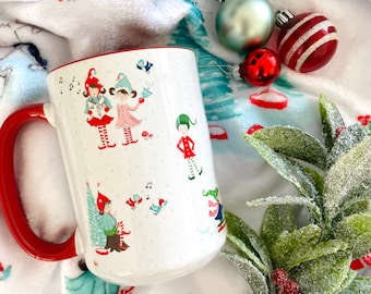 Christmas Elf Coffee Mug, Pixie Noel Mug - 15 oz. - Christmas Winter Mug by Tasha Noel