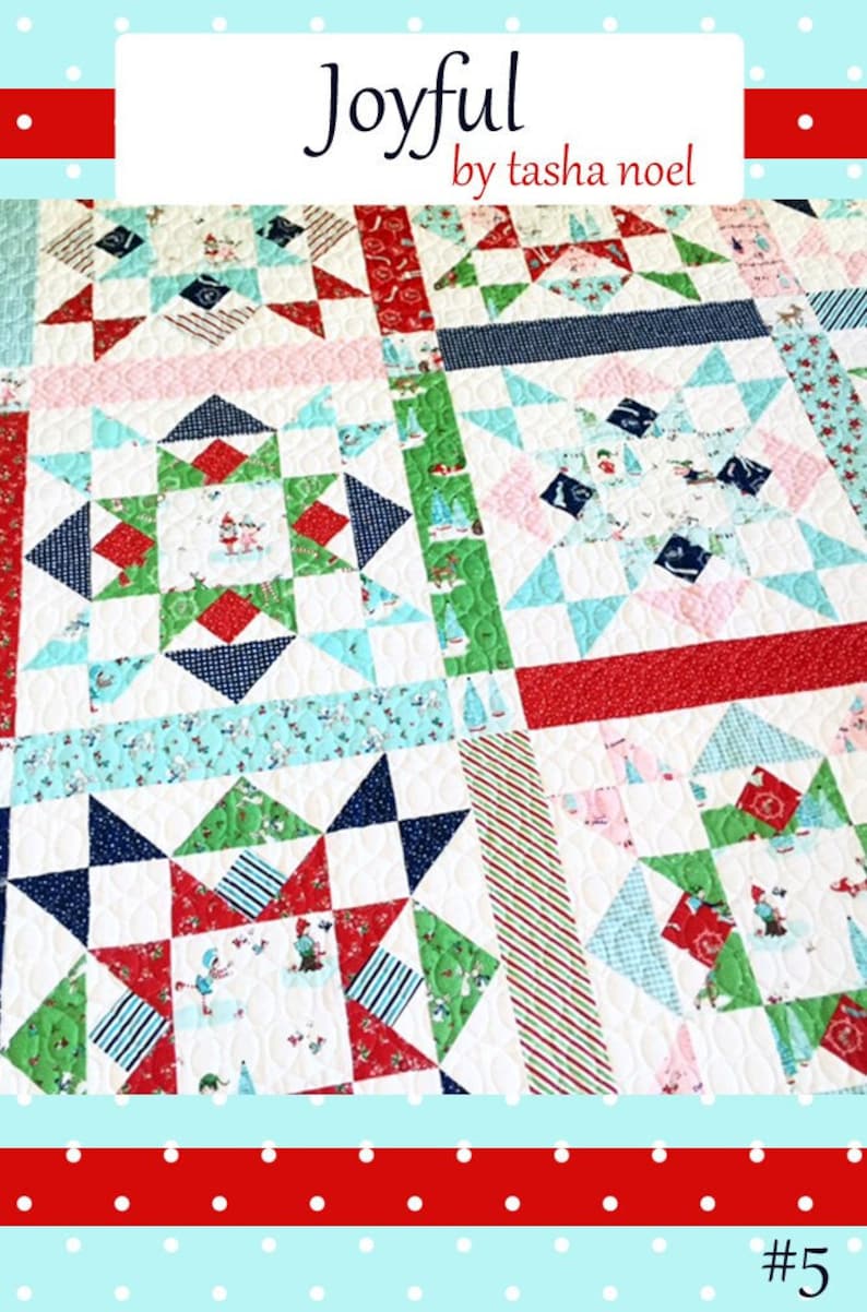 Joyful Quilt Pattern PDF Quilt Star Traditional Sewing Block, Christmas Quilt Pattern, Instant Download image 1