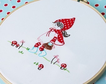 Litte Red Riding Hood Embroidery PATTERNS - Set of 2 - PDF Instant Download