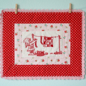 Laundry Day Girl Embroidery PATTERN, Hand Embroidery Beginner Pattern, Tasha Noel The Simple Life Embroidery Pattern