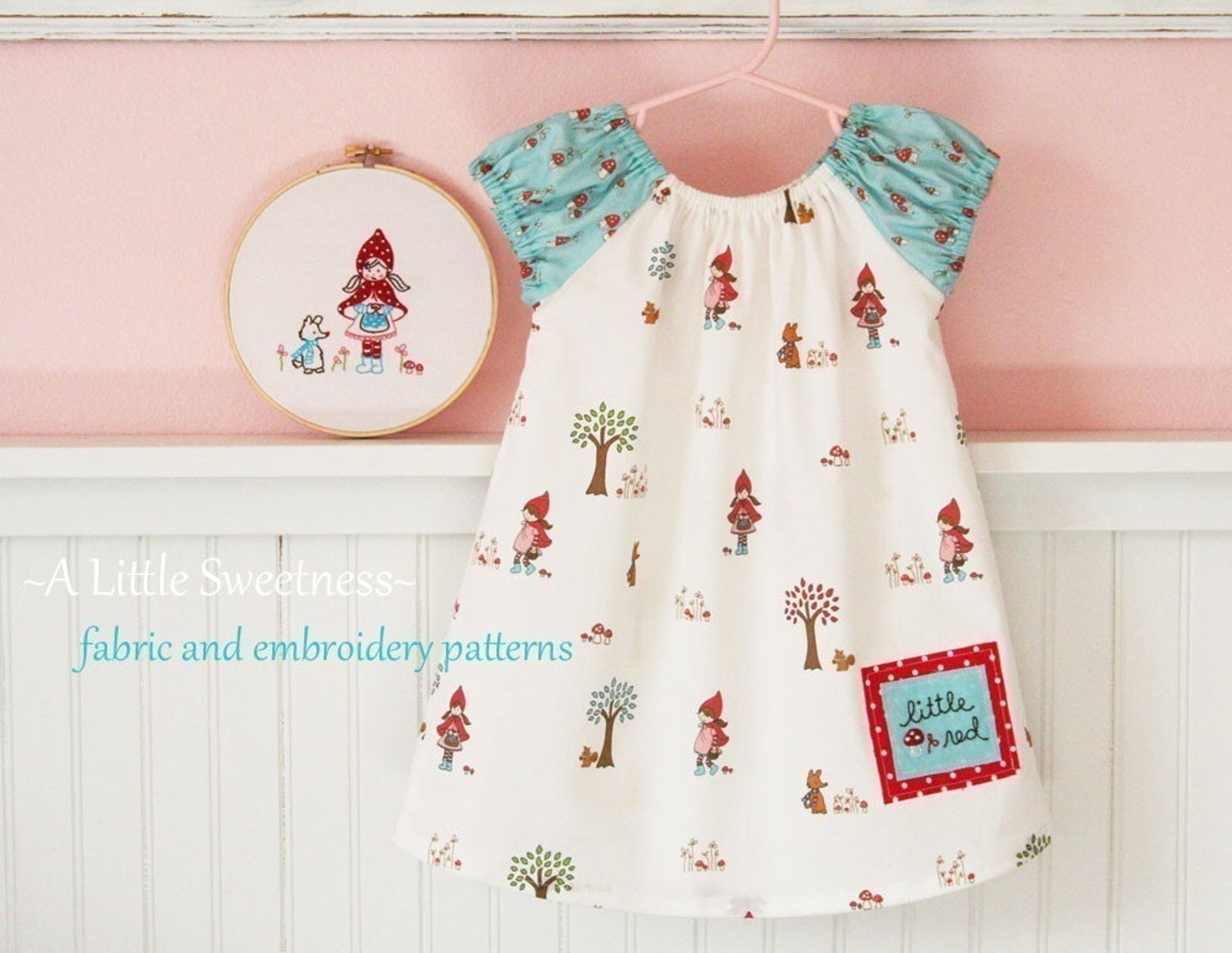 Red Riding Hood Pattern Litte Red Riding Hood Embroidery PATTERNS - Set of 2 - PDF Instant ...