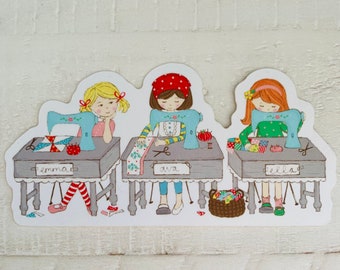 Sewing Class Vinyl Sticker - Tasha Noel Sewing Quilting Vinyl Sticker