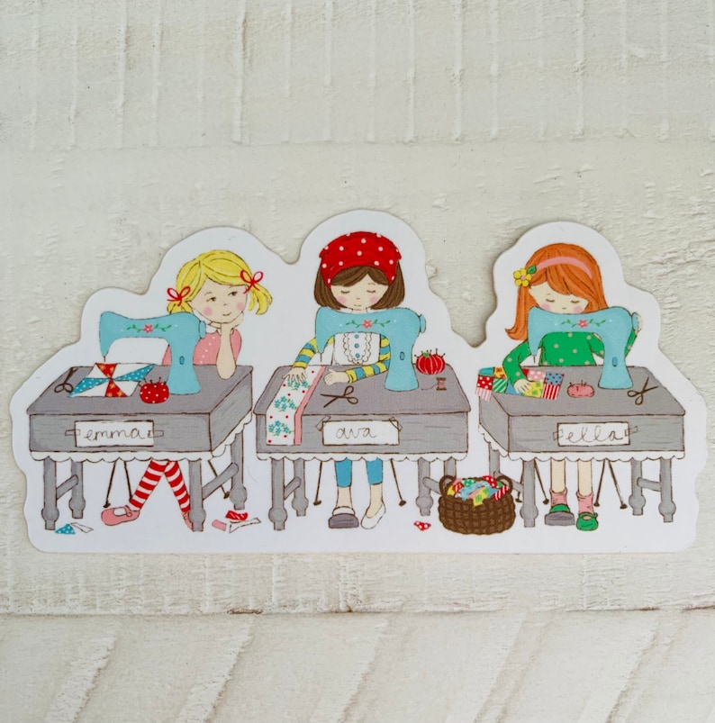 Sewing Class Vinyl Sticker Tasha Noel Sewing Quilting Vinyl Sticker image 1