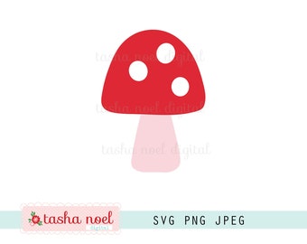 Red fall woodland mushroom layered file svg clipart, mushroom digital download, autumn forest svg,