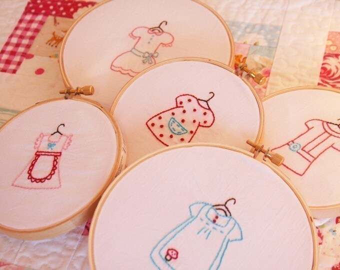 Dresses Embroidery PATTERN Set of 5 Etsy