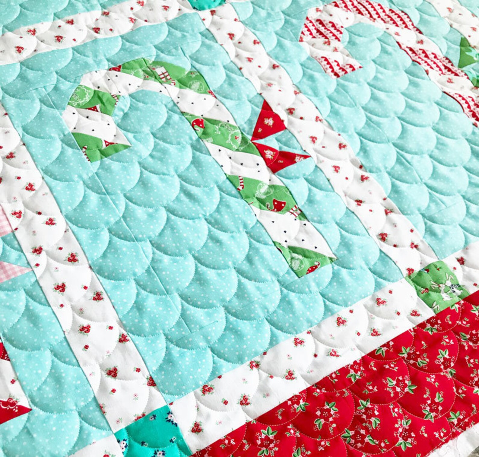 Candy Cane Lane Quilt Pattern PDF Tasha Noel Christmas Etsy