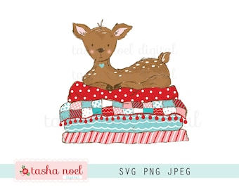 Deer woodland animal svg, printable deer sticker, print and cut deer on quilt, quilting svg