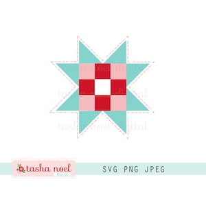 Quiltblok ster svg, schuurster, patchwork quiltster voor dagboek, hertenkaart illustraties