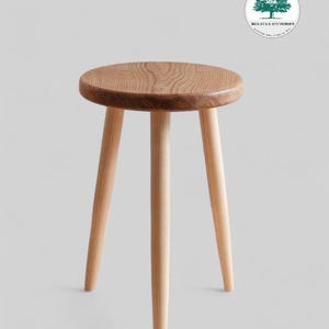 Taburete decorativo taburete de madera, taburete de madera - taburete para flores, soporte estable para flores de 3 patas de madera