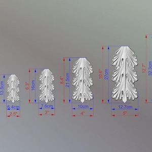 Acanthus Leaf Wood Onlay – Unpainted Carved Applique for Classic Furniture, Cabinet Panels, or Elegant Wall Decoration