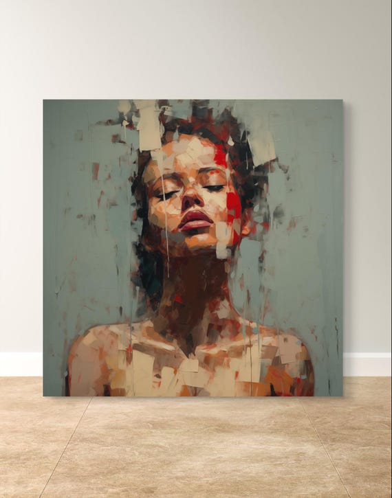 Abstract Serenity - Modern Portrait Metal Print Contemporary Art Home Minimalist Wall Decor Elegant Metal Artwork Black  Modern Wall Art