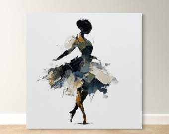 Ballerina Wall Art | Elegance in Motion Abstract Canvas Print | Dance Art | Gift for Dancer