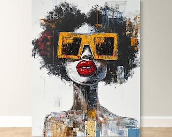 Amber Glare – Afro Pop Urban Portrait on Canvas or Fine Art Paper