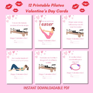 Druckbare Pilates-Valentinstagskarten