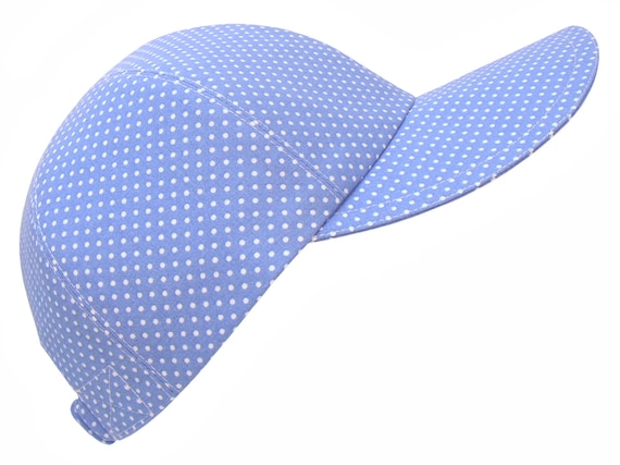 Polka Dot Lake - Sky Blue and White Polka Dot Print Baseball Ball Cap - 100% Cool Comfy Cotton - Sports Fashion Hat by Calico Caps®