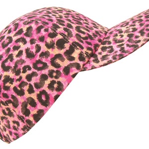Leo de Janeiro - OSFMost - Leopard Print Baseball Ball Cap Fuchsia Hot Pink Mango Orange Pastel & Black Sports Fashion Hat by Calico Caps®