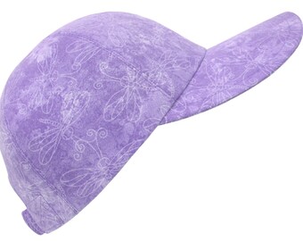 Lightness & Joy - Light Purple Lavender Wisteria Violet Dragonfly Print Ladies Womens Baseball Ball Cap Sports Fashion Hat by Calico Caps®