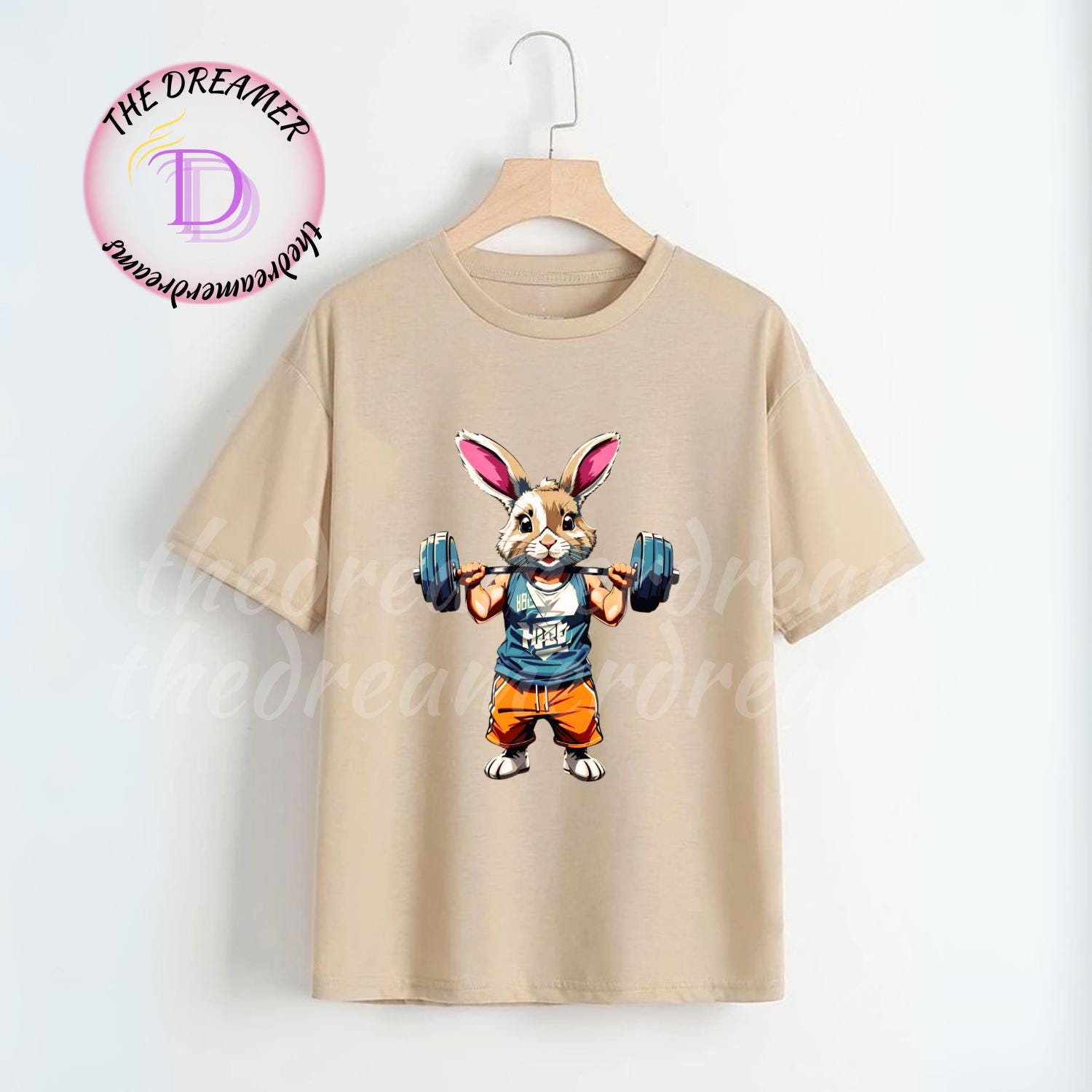 Gym Bunny Clipart – Cute Muscle Rabbit Digital Design for T-shirts ...
