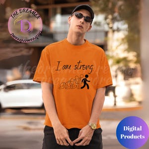 I Am Strong SVG PNG | Empowering Affirmation Quote Design for Shirts, Mugs, Wall Art & Gifts | Motivational Sublimation File for Cricut, POD