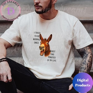 Ho provato a essere normale una volta - Design per maglietta con citazione sarcastica divertente in formato SVG e PNG per Cricut, maglietta grafica esilarante, download digitale unico POD