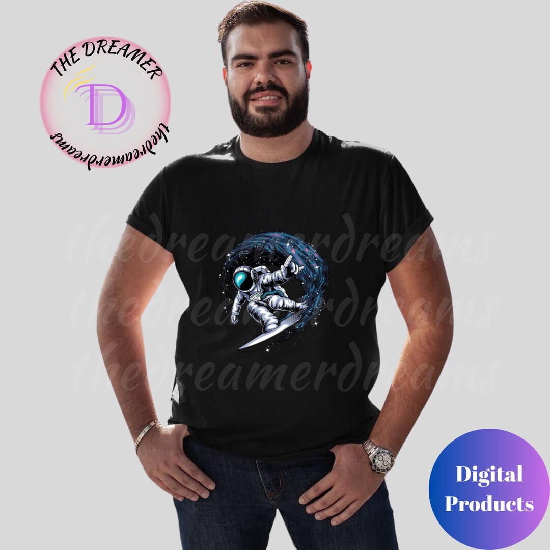 Surfing Astronaut SVG PNG | Space Surfer Digital Design for T-shirts ...