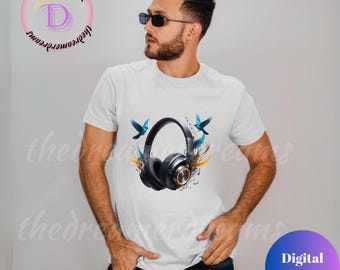 Headphones Clipart,Headphones SVG, Cut File For cricut,Clipart,Silhoutte, Svg,PNG,Music Png,Trendy Design,T-Shirt Design,Sweatshirt Png