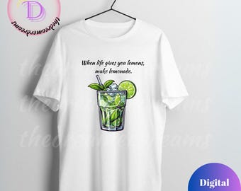 When Life Gives Lemons, Make Lemonade – Motivational SVG PNG for T-Shirts, Funny Citrus Quote Design, Summer Sublimation, Cricut, Silhouette